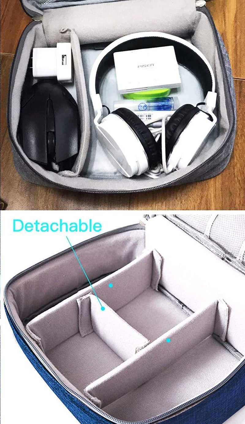 SAMEZONE Electronic Accessories Organizer Travel Cable Bag – Portable Storage Case for Cables, Chargers, USB Drives & Electronics Gadgets Blue - Image 5