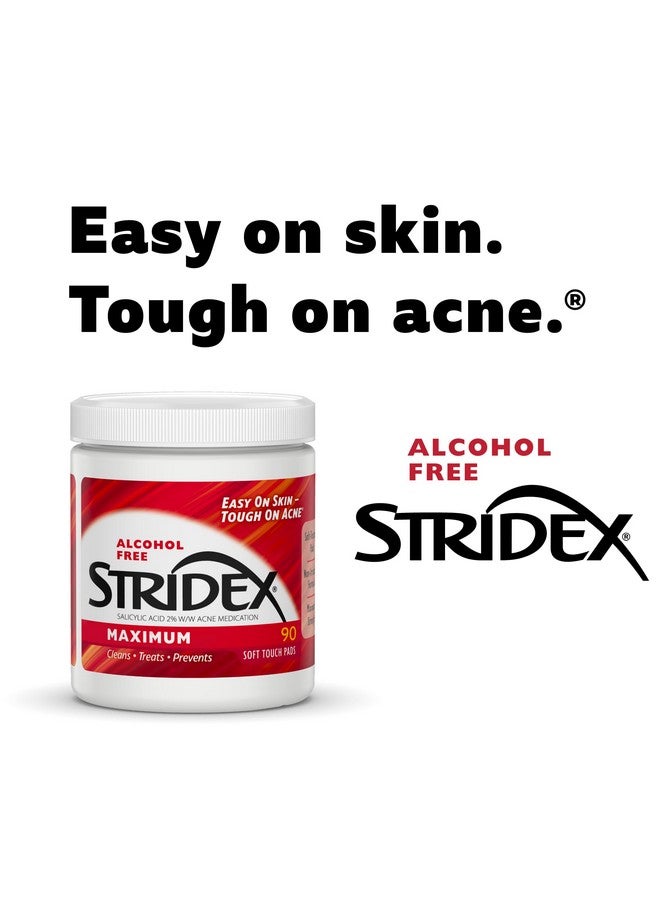 Stridex Medicated Acne Pads Maximum 90 Count Pack Of 3 Facial Cleansing Wipes Alcoholfree Face Pads Acne Treatment For Face For Moderate Acne Smooth Application - Image 4