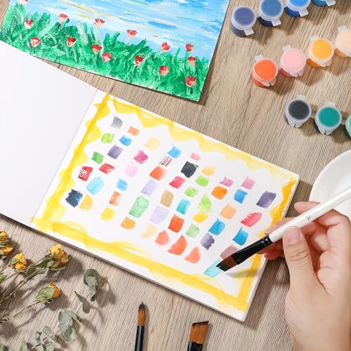 Prudiut 30 Sheets Watercolor Paper Pad, A5 (8.3 x 5.8) Hot Press Watercolor Paper, 140 lb/300 GSM Tearable Water Color Pad Watercolor Sketchbook for Art Painting, Drawing, Mixed Media - Image 5