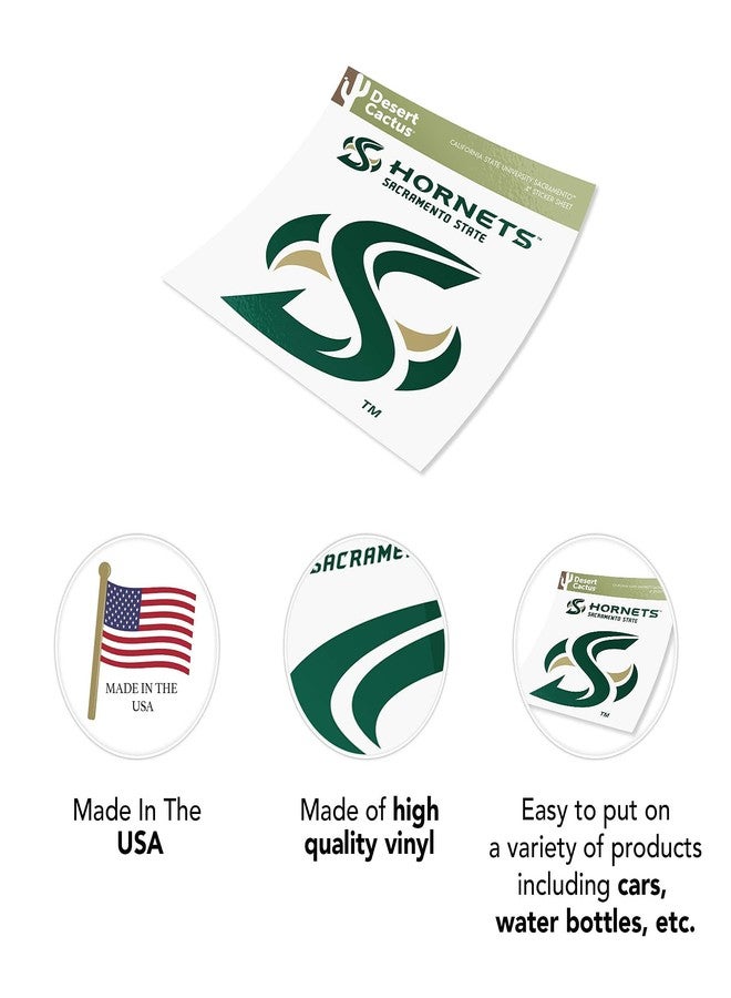 Desert Cactus Cal State Sacramento University Sticker California Hornets Sac Vinyl Decal Laptop Water Bottle Car Scrapbook Sheet (4 Inch Set V1) - Image 4