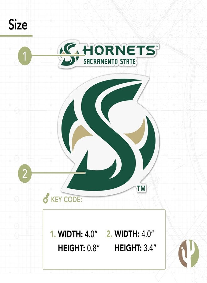 Desert Cactus Cal State Sacramento University Sticker California Hornets Sac Vinyl Decal Laptop Water Bottle Car Scrapbook Sheet (4 Inch Set V1) - Image 3