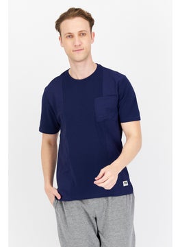 FILA Men Sportswear Fit Short Sleeve Outdoor T-Shirt, Navy Blue  - Image 1