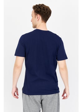 FILA Men Sportswear Fit Short Sleeve Outdoor T-Shirt, Navy Blue  - Image 2