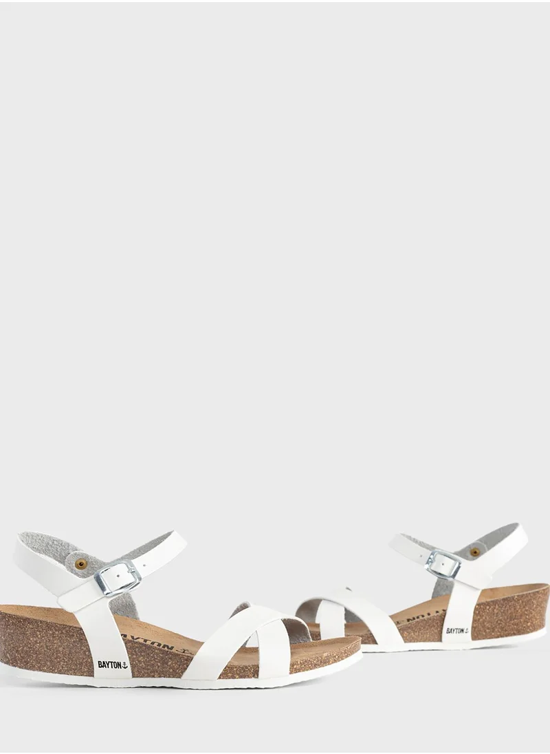 BAYTON Canberra Strappy Low Heel Wedges