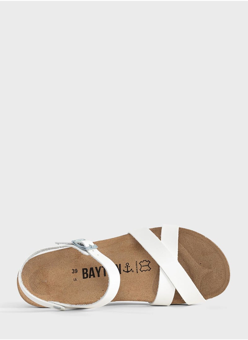 BAYTON Canberra Strappy Low Heel Wedges  - Image 5