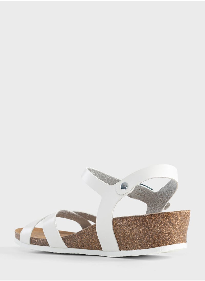 BAYTON Canberra Strappy Low Heel Wedges  - Image 4