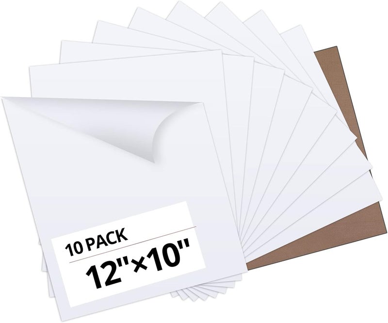 HTVRONT White Heat Transfer Vinyl Bundle - 10 Pack 12" x 10" HTV Vinyl for T-Shirt, White Iron on Vinyl for for All Cutting Machine or Heat Press Machine - Image 1