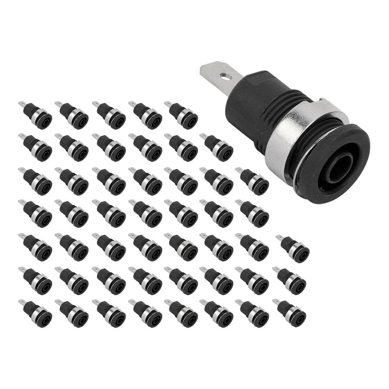 Banana Socket 4mm High Current Electrical Test Accessories 50Pcs Type 5 Black - Image 4