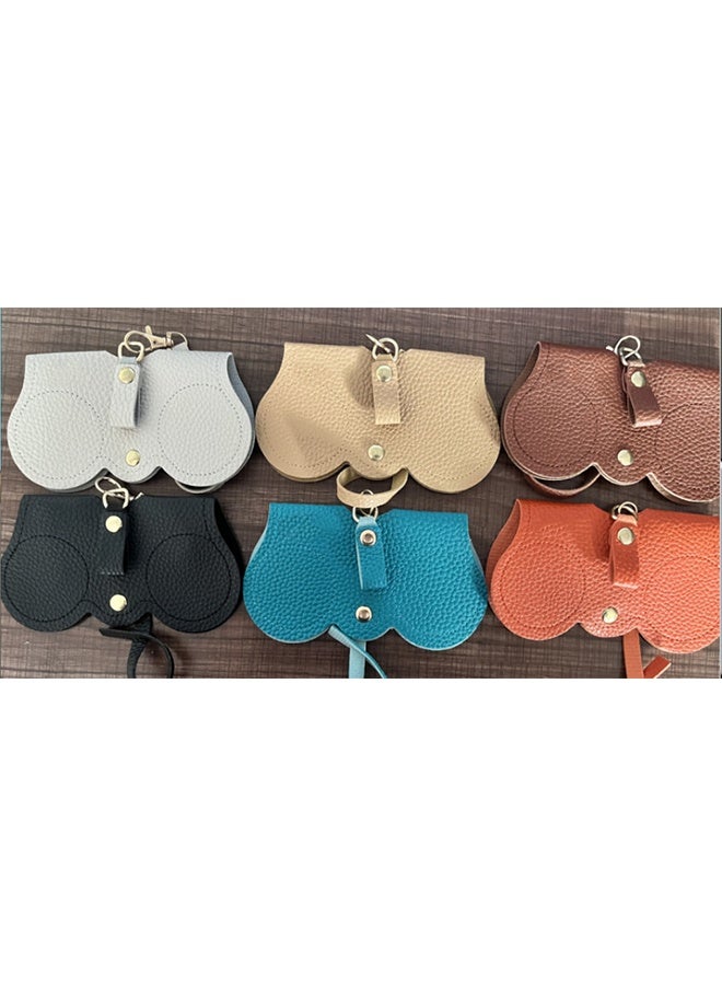 6pcs الجلد النظارات الشمسية حالة، النظارات حالة حامل، محمولة ناعمة الجلد النظارات الشمسية حقيبة، نظارات رقيقة حقيبة الرجال النساء - Image 1