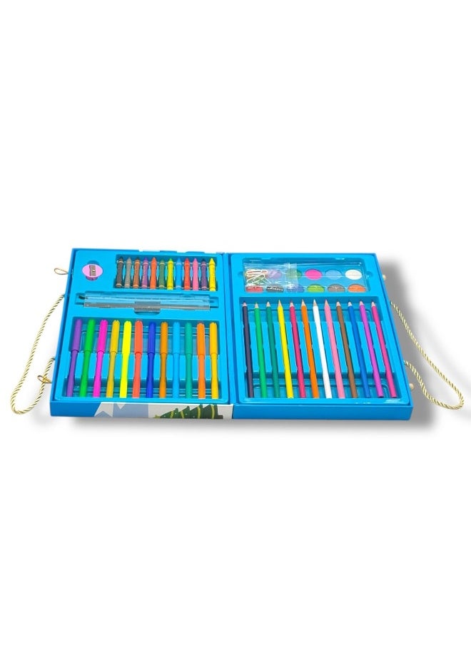 QSHOP Qshop 58 Piece Coloring Bag - Wood Colors, Water, Pencils & Sharpener - Drawing Tools for Kids & Hobbyists Suitable for Occasions, School & Home Drawing  - Image 3