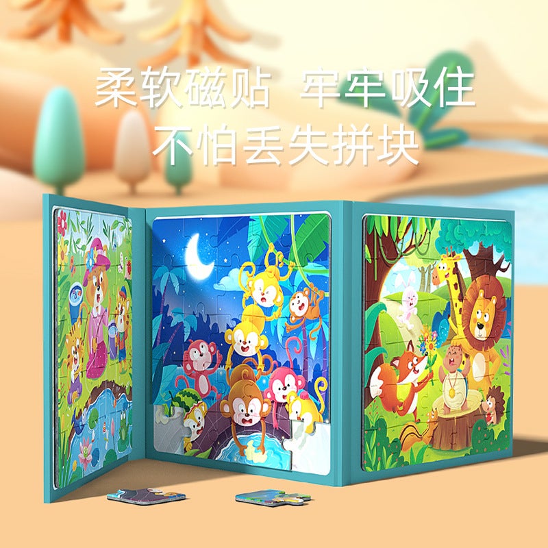 Advanced Early Education Magnetic Puzzle Children'S Intelligence Development Puzzle Story Paper Puzzle Traffic Animal Puzzle - Image 5