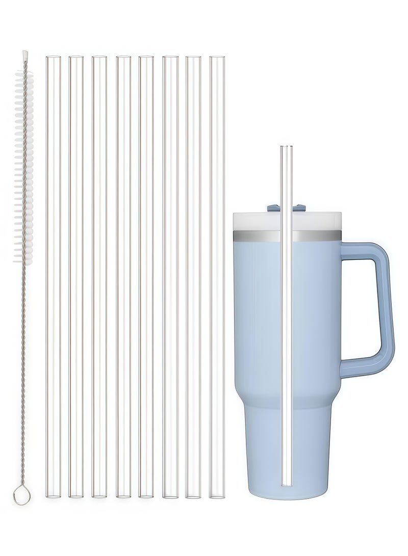 عبوة من 10 شفاطات بديلة لأكواب ستانلي - متوافقة مع أكواب سعة 30 أونصة و40 أونصة، مصنوعة من البلاستيك مع فرشاة تنظيف (شفافة) - Image 1