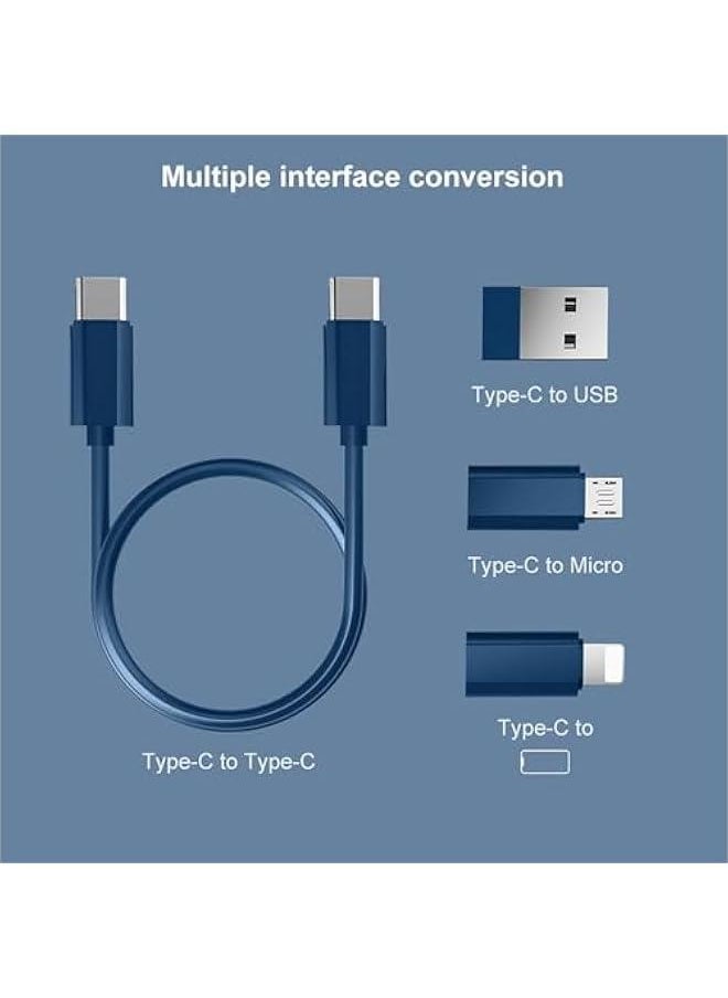 HOOKOR - USB AdapterA Kit, Micro USB Charging Cable with USB C Lightning Adapter, Lightning to USB C Adapter, Multi Charging Cable Storage Box Contains SIM Card Holder (Blue) - Image 1