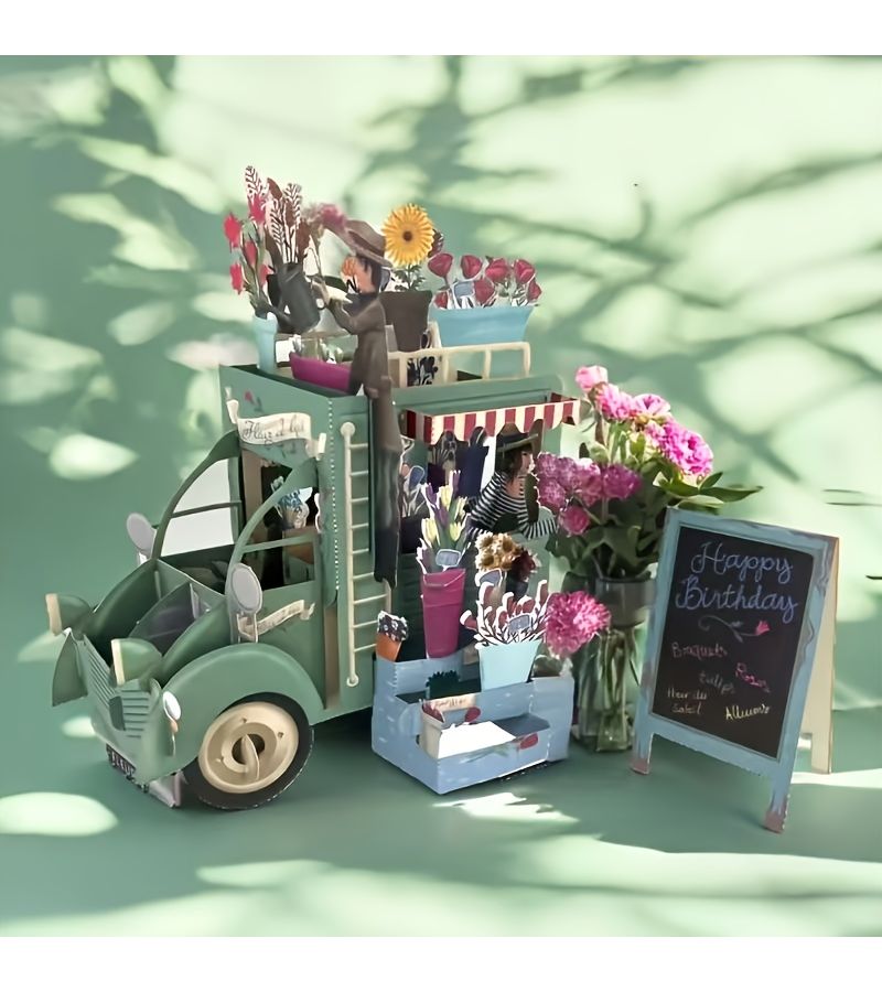 Pink 3D Pop Up Birthday Card Exquisite Paper Art Gift Party Decoration - Image 3
