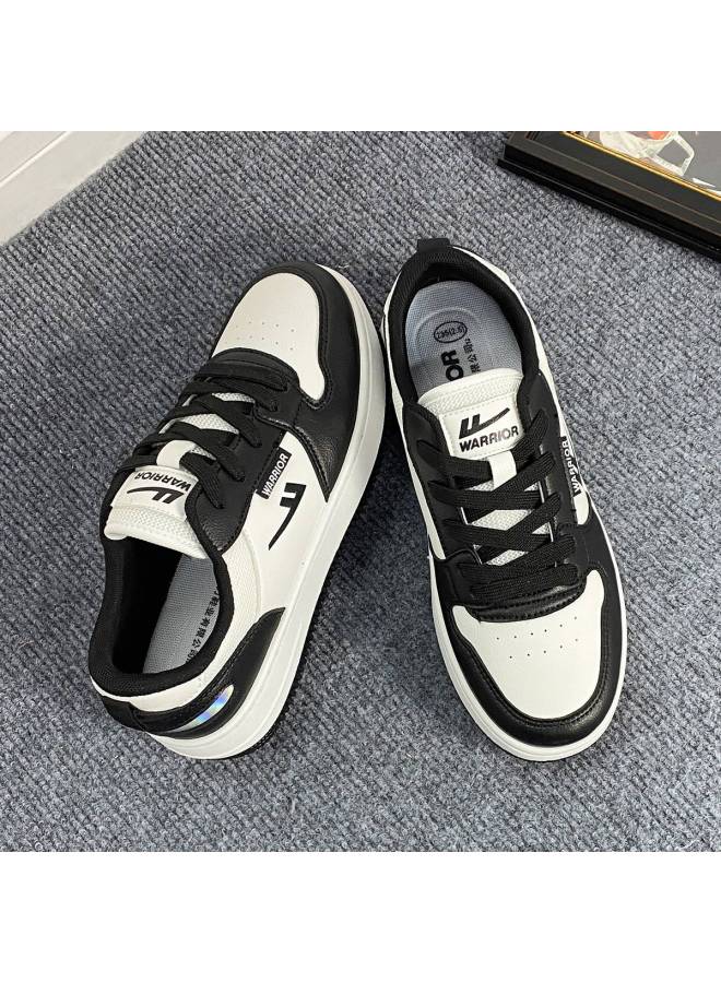 Warrior Unisex Student Color-block White Sneakers, Autumn 2025 Couple Shoes, Platform Casual Shoes With Thick Sole For Height Increase - Image 5