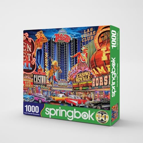 Springbok Viva Las Vegas 1000 Piece Jigsaw Puzzle for Adults Colorful Travel Puzzle Unique Cut Pieces Made in USA - Image 4