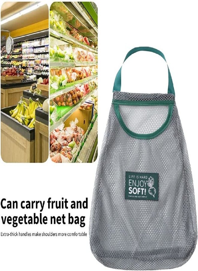 NISHIV Versatile Hanging Mesh Storage Bags for Fruit & Vegetable | Breathable Storage Mesh Bags for Garlics Potatoes Onion Saver Garbage Bag Organizer Bathroom Storage Bag 2 PCS - Multicolor - Image 5