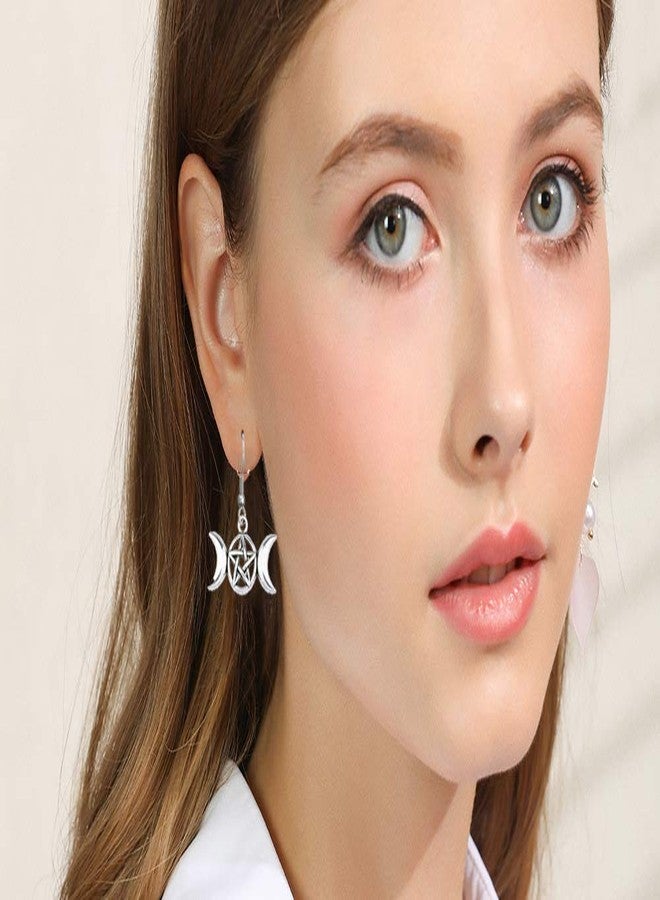 رويزن قلادة RUIZHEN Fashion ثلاثية الألوان بتصميم إلهة القمر الثلاثية، مجوهرات ويكان (مرصعة بالفضة) - Image 5