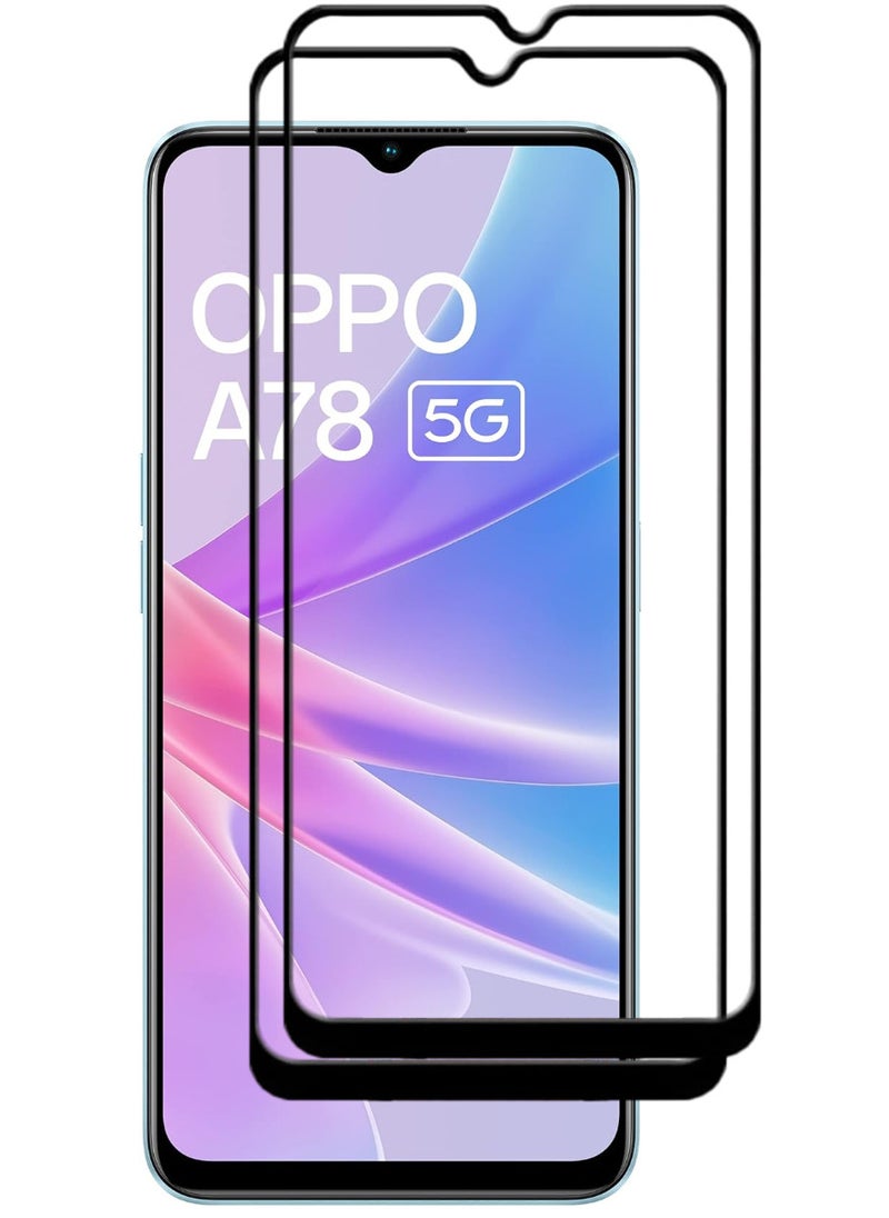 ACLIX 2 Pieces Antistatic ESD Dustproof Premium Quality High Definition Tempered Glass Screen Protector Designed For Oppo A78 - Image 1