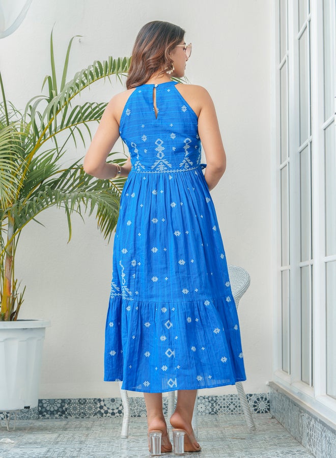 دي دبليو فستان ميدي بدون أكمام بتصميم - مزين بطبعة - Image 3