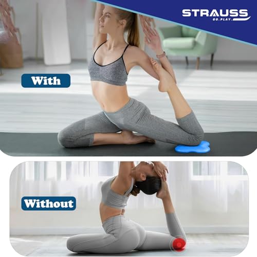 Strauss Yoga Knee & Elbow Cushion Pad | Support for Knees,Hands,Wrists,Elbows | Ideal For Planks,Push-ups,Yoga,Meditation,Pilates & Workout| Padding for Joint Protection and Stability |Set of 2,(Blue) - Image 5