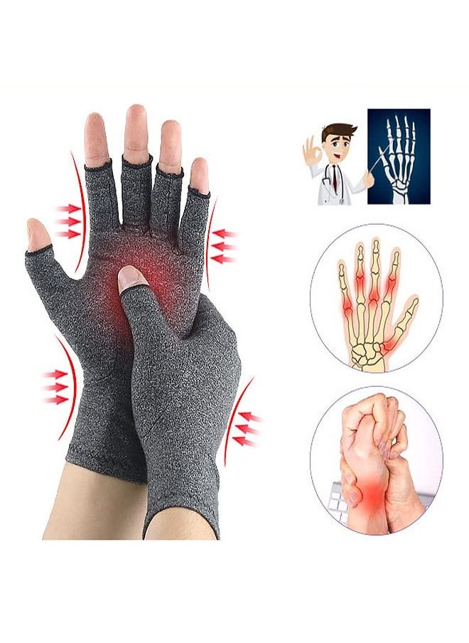 Generic 1 Pair Arthritis Compression Gloves for Women and Men, Extended Wrist Design, Elastic Fit, Alleviate Hand Discomfort, Provide Support for Carpal Tunnel, Rheumatoid, Arthritis Pain Relief, Size:L  - Image 4