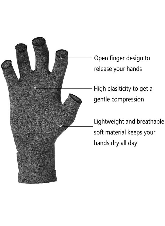 Generic 1 Pair Arthritis Compression Gloves for Women and Men, Extended Wrist Design, Elastic Fit, Alleviate Hand Discomfort, Provide Support for Carpal Tunnel, Rheumatoid, Arthritis Pain Relief, Size:L  - Image 2