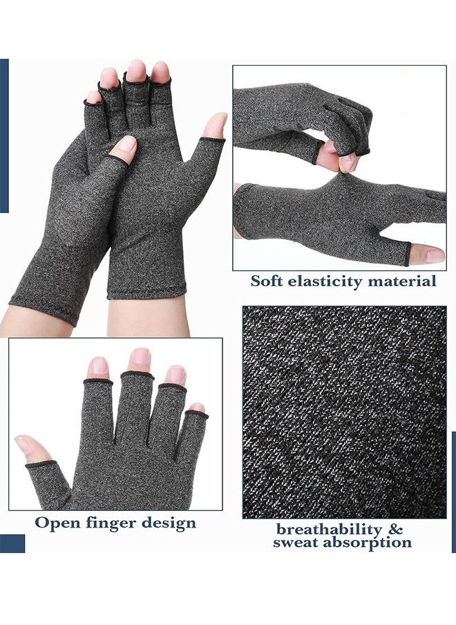 Generic 1 Pair Arthritis Compression Gloves for Women and Men, Extended Wrist Design, Elastic Fit, Alleviate Hand Discomfort, Provide Support for Carpal Tunnel, Rheumatoid, Arthritis Pain Relief, Size:L  - Image 3