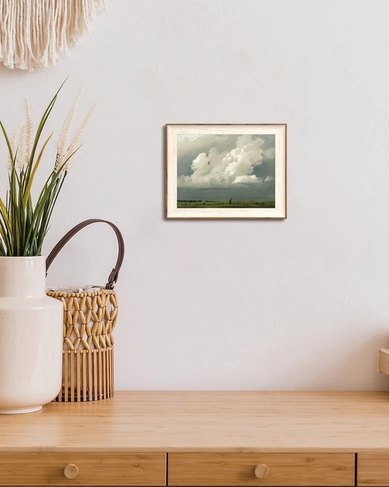 KISSFOX Framed Wall Art Vintage Wall Decor Landscape Canvas Art Cloud Pictures Forest Paintings Rustic Artwork For Living Room Bedroom Bathroom Kitchen - Image 3