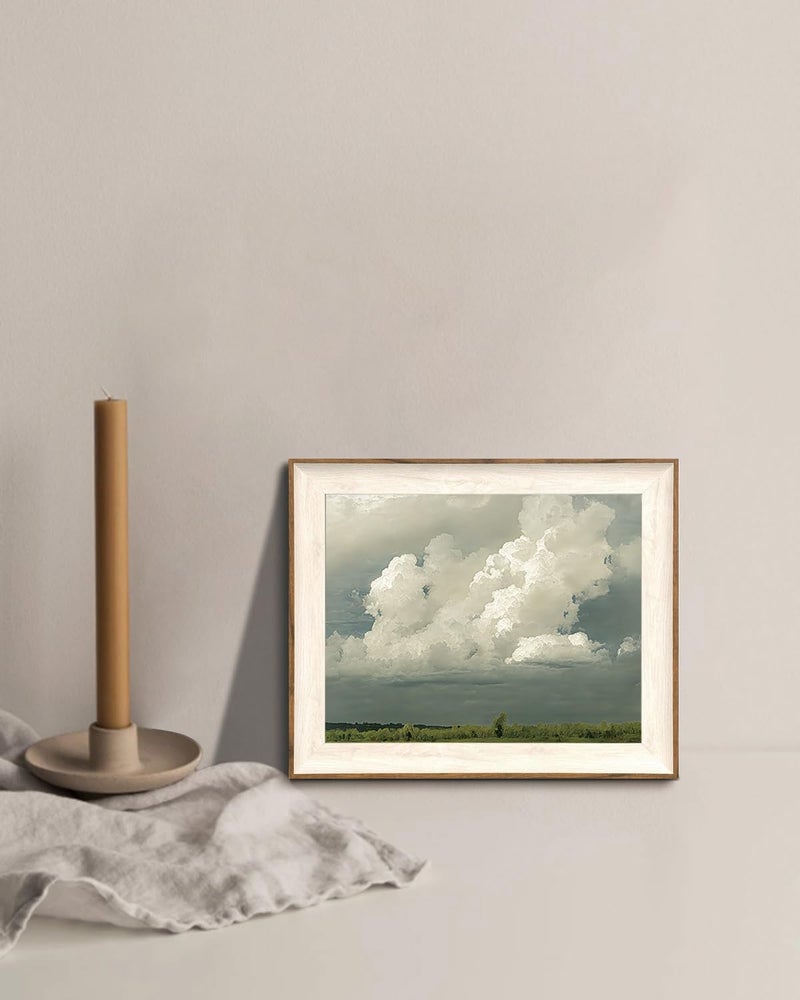 KISSFOX Framed Wall Art Vintage Wall Decor Landscape Canvas Art Cloud Pictures Forest Paintings Rustic Artwork For Living Room Bedroom Bathroom Kitchen - Image 2
