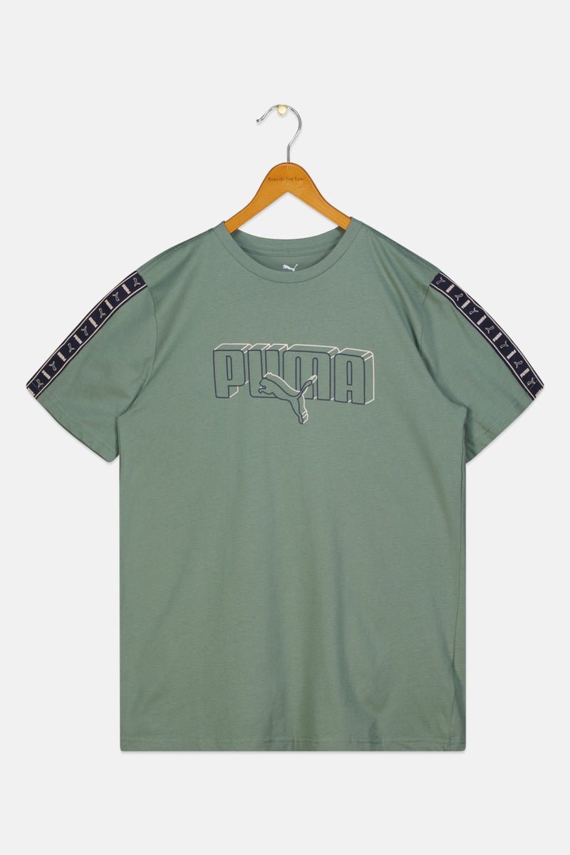 PUMA Kids Boy Sportswear Fit Short Sleeve Outdoor T-Shirt, Sage Green - Image 2