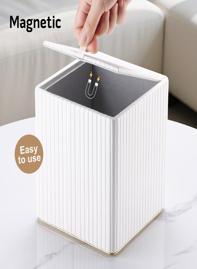 KINGFOM Tissue Box Cover, PU Leather Square Tissue Box Holder for Kleenexs with Magnetic Bottom Cover for Facial Tissues/Napkins, Office & Living Room Decor Box White - Image 5