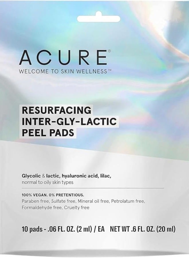 Acure Resurfacing Inter-Gly-Lactic Peel Pads | 100% Vegan | Clarifying & Calming For Normal To Oily Skin Types | With Hyaluronic Acid & Lilac | 10 Count - Image 4
