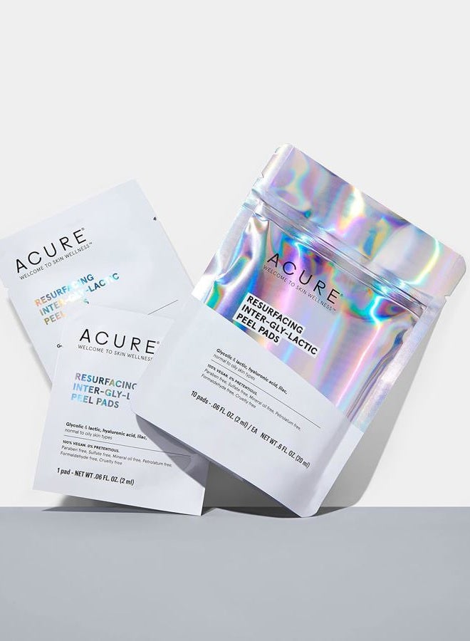 Acure Resurfacing Inter-Gly-Lactic Peel Pads | 100% Vegan | Clarifying & Calming For Normal To Oily Skin Types | With Hyaluronic Acid & Lilac | 10 Count - Image 2