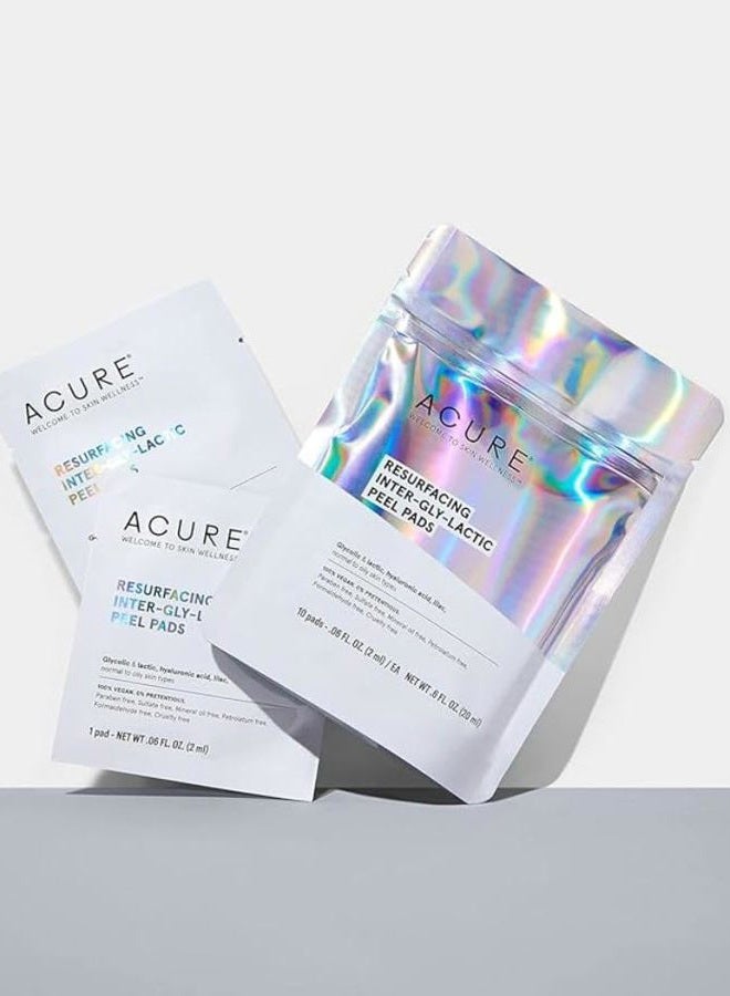 Acure Resurfacing Inter-Gly-Lactic Peel Pads | 100% Vegan | Clarifying & Calming For Normal To Oily Skin Types | With Hyaluronic Acid & Lilac | 10 Count - Image 3