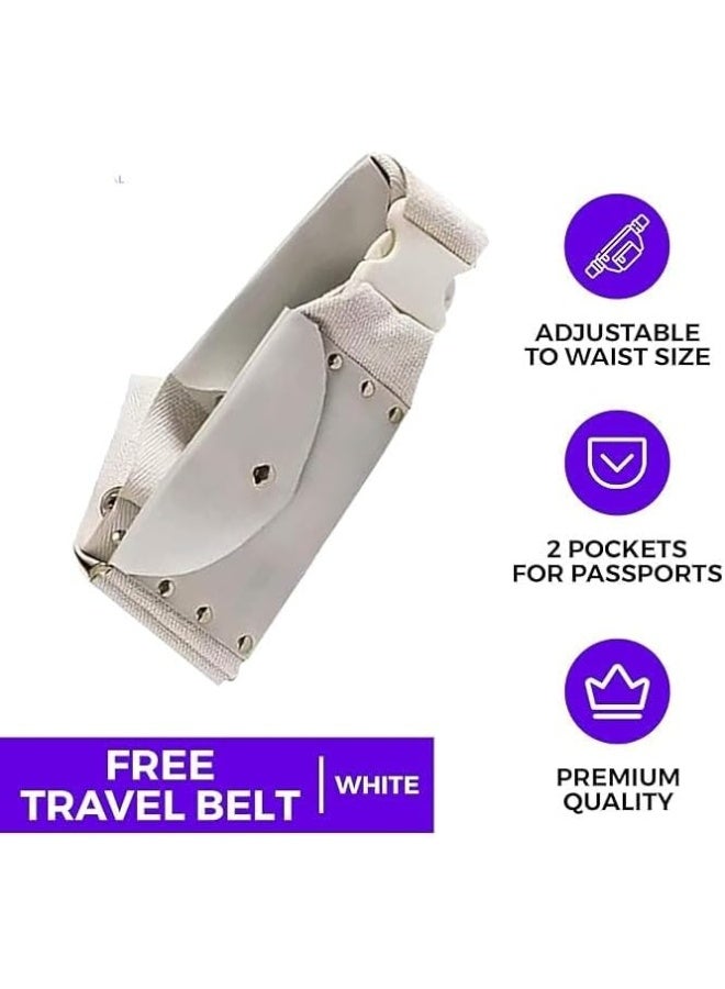 3 pcs set Men Clothing Hajj Umrah Ahram Ehram 100% Super Soft Non Allergic Cotton New Dry Fast Microfiber Woven Technology, WaterProof ahram's Belt, prayer mat. - Image 3