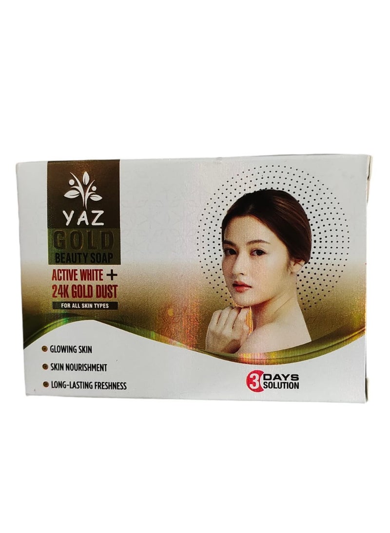 ياز صابون الجمال الأبيض النشط + غبار الذهب 24 قيراط