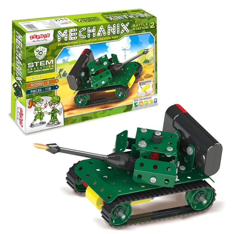 Mechanix Battle Station,Construction Set,War Themed Building Blocks,for 6+ yrs Boys and Girls,Metal,Multicolor - Image 5