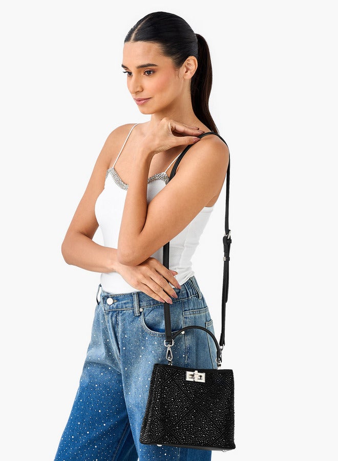 سيليست حقيبة كتف مزينة بحزام قابل للتعديل وقفل ملتوي - Image 2