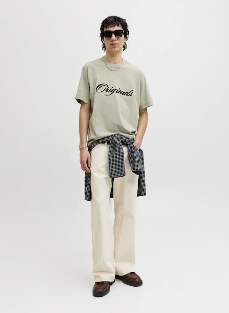 JACK & JONES Seagrass Graphic Crew Neck T-Shirt for Men | Best Price UAE