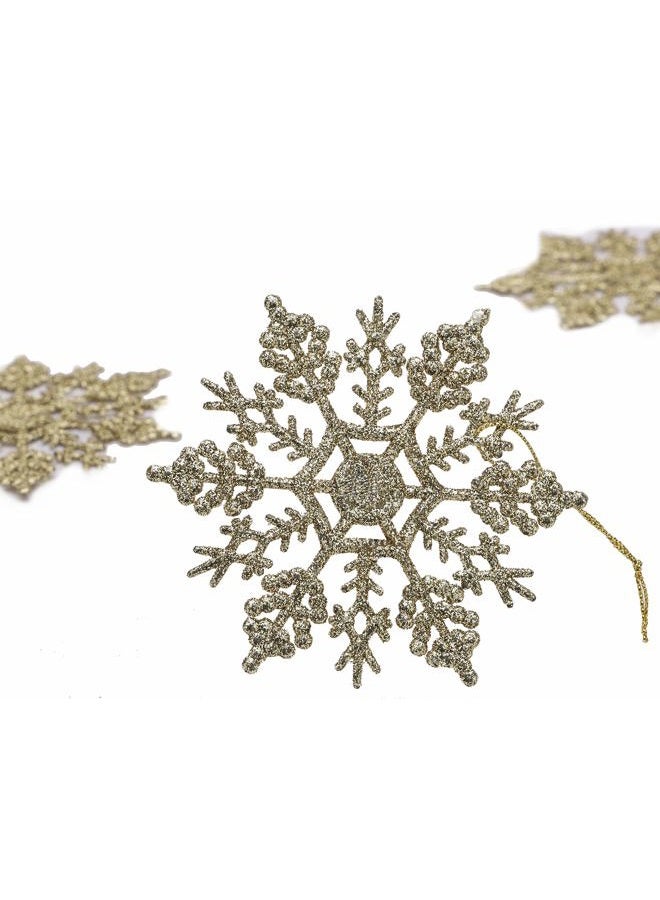 Christmas Concepts ® Pack of 12-10cm Glitter Snowflake Hanging Decorations - Christmas Decorations (Gold) - Image 4