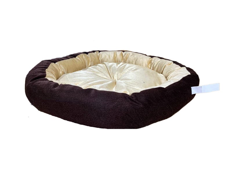 Gorgeous Velvet Ultra Soft Cream Brown Color Reversible Washable Dog & Cat Bed Large - Image 2