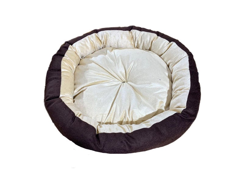 Gorgeous Velvet Ultra Soft Cream Brown Color Reversible Washable Dog & Cat Bed Large - Image 4