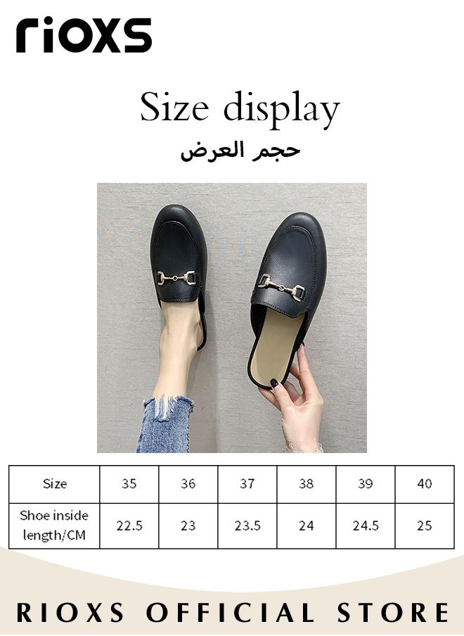 Women's Buckle Flat Mules, Closed Toe Sandals, Fashionable Comfortable Slippers, Slip-On Backless Mule Shoes, Fashionable Mule Slides with Flexible Non-slip Sole, Easy to Wear On and Off - pzsku/Z98F73EEF586AD47A9746Z/45/_/1712717329/5e6e8528-7052-4645-906b-6e432c479b84