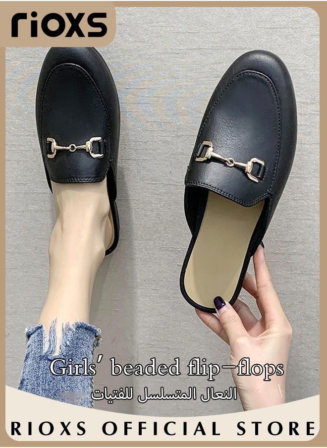 Women's Buckle Flat Mules, Closed Toe Sandals, Fashionable Comfortable Slippers, Slip-On Backless Mule Shoes, Fashionable Mule Slides with Flexible Non-slip Sole, Easy to Wear On and Off - pzsku/Z98F73EEF586AD47A9746Z/45/_/1718439080/5a1fcdd2-10a9-472b-9685-64522719a7ac