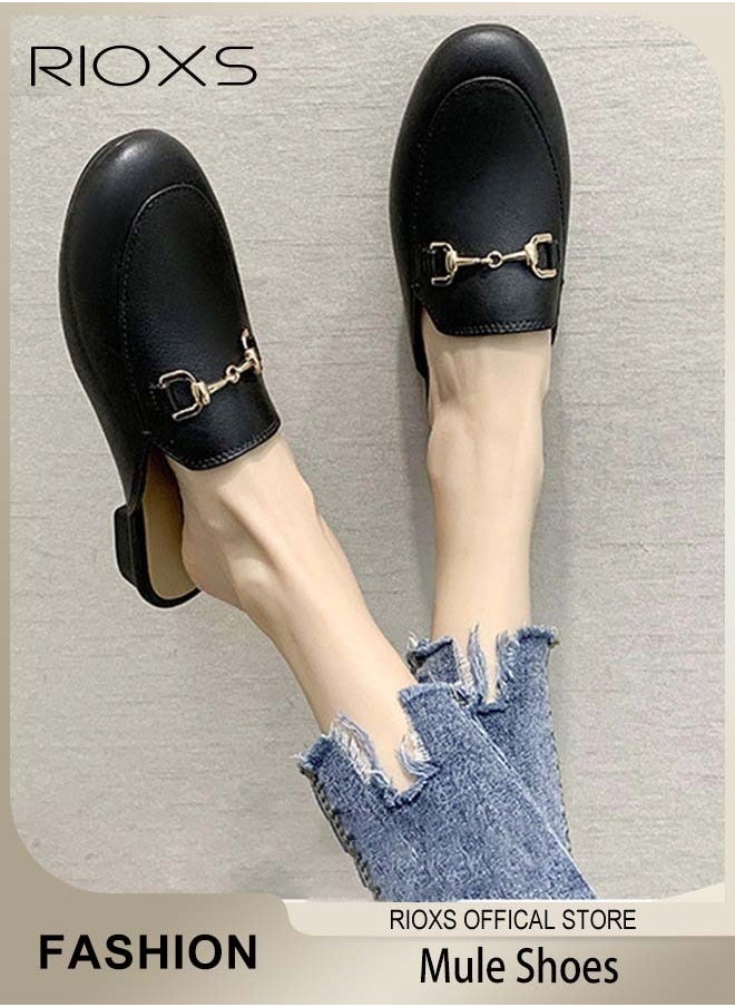 Women's Buckle Flat Mules, Closed Toe Sandals, Fashionable Comfortable Slippers, Slip-On Backless Mule Shoes, Fashionable Mule Slides with Flexible Non-slip Sole, Easy to Wear On and Off - pzsku/Z98F73EEF586AD47A9746Z/45/_/1730518935/a0e45537-fd7d-4cde-835b-640340a65e1d