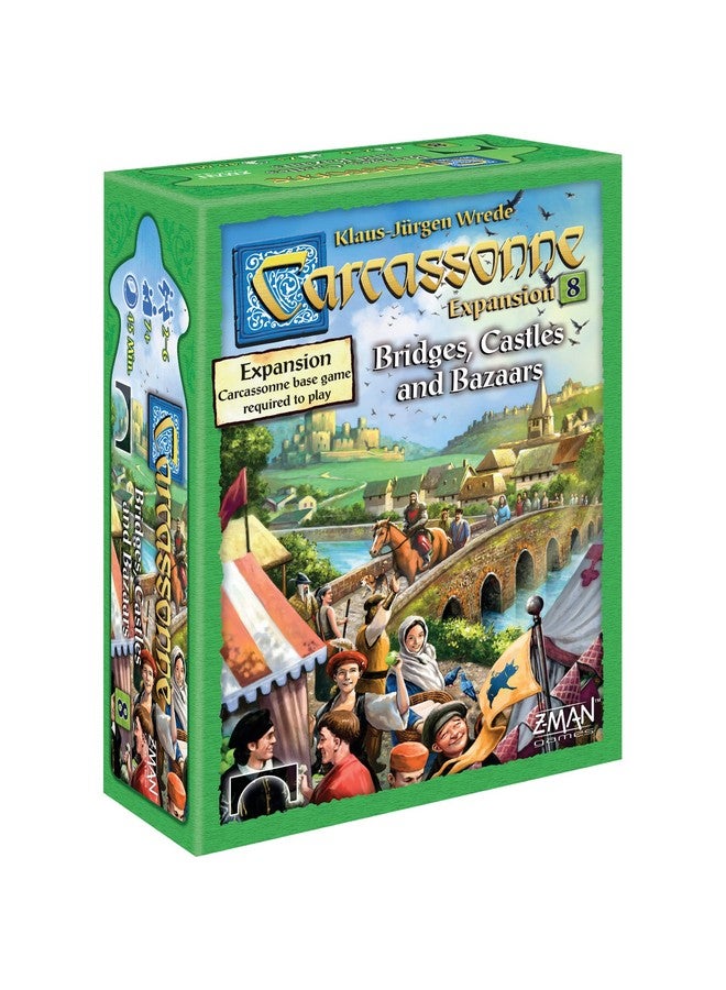Z-Man Games Carcassonne Bridges, Castles & Bazaars Board Game EXPANSION - New Paths and Auctions Await! Medieval Strategy Game for Kids and Adults, Ages 7+, 2-6 Players, 50 Minute Playtime, Made by Z-Man Games  - Image 1
