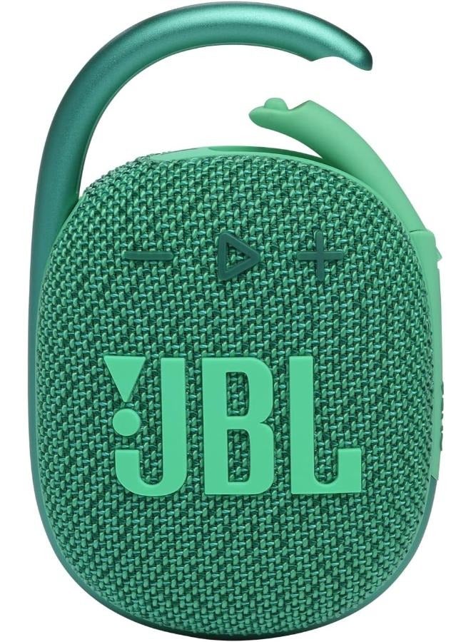جي بي إل مكبر صوت لاسلكي JBL Clip 4 Eco محمول يعمل بالبلوتوث مع حلقة تسلق، مقاوم للماء والغبار مع عمر بطارية يصل إلى 10 ساعات، أخضر - Image 1