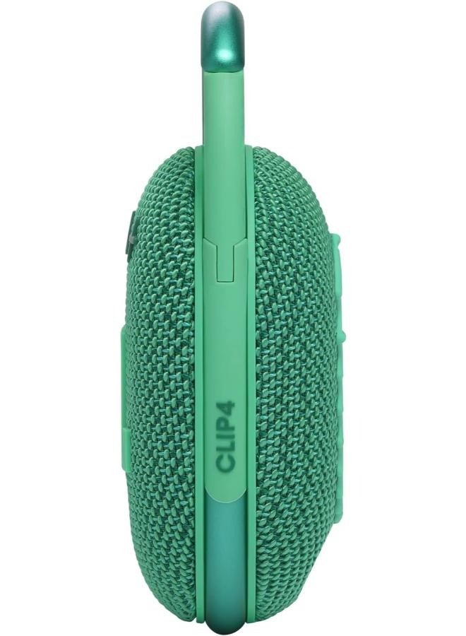 جي بي إل مكبر صوت لاسلكي JBL Clip 4 Eco محمول يعمل بالبلوتوث مع حلقة تسلق، مقاوم للماء والغبار مع عمر بطارية يصل إلى 10 ساعات، أخضر - Image 2