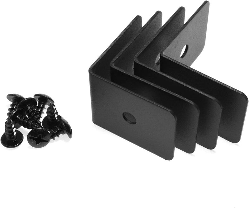 Maxmoral 4PCS Furniture Metal Corner Guards Black Decorative Corner Brackets 2x2x15 inch Table Chair Cabinet Closet Connector for Chests Farmhouse Barn Doors Wooden Frame Corner Fixer - Image 1